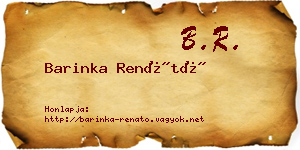 Barinka Renátó névjegykártya